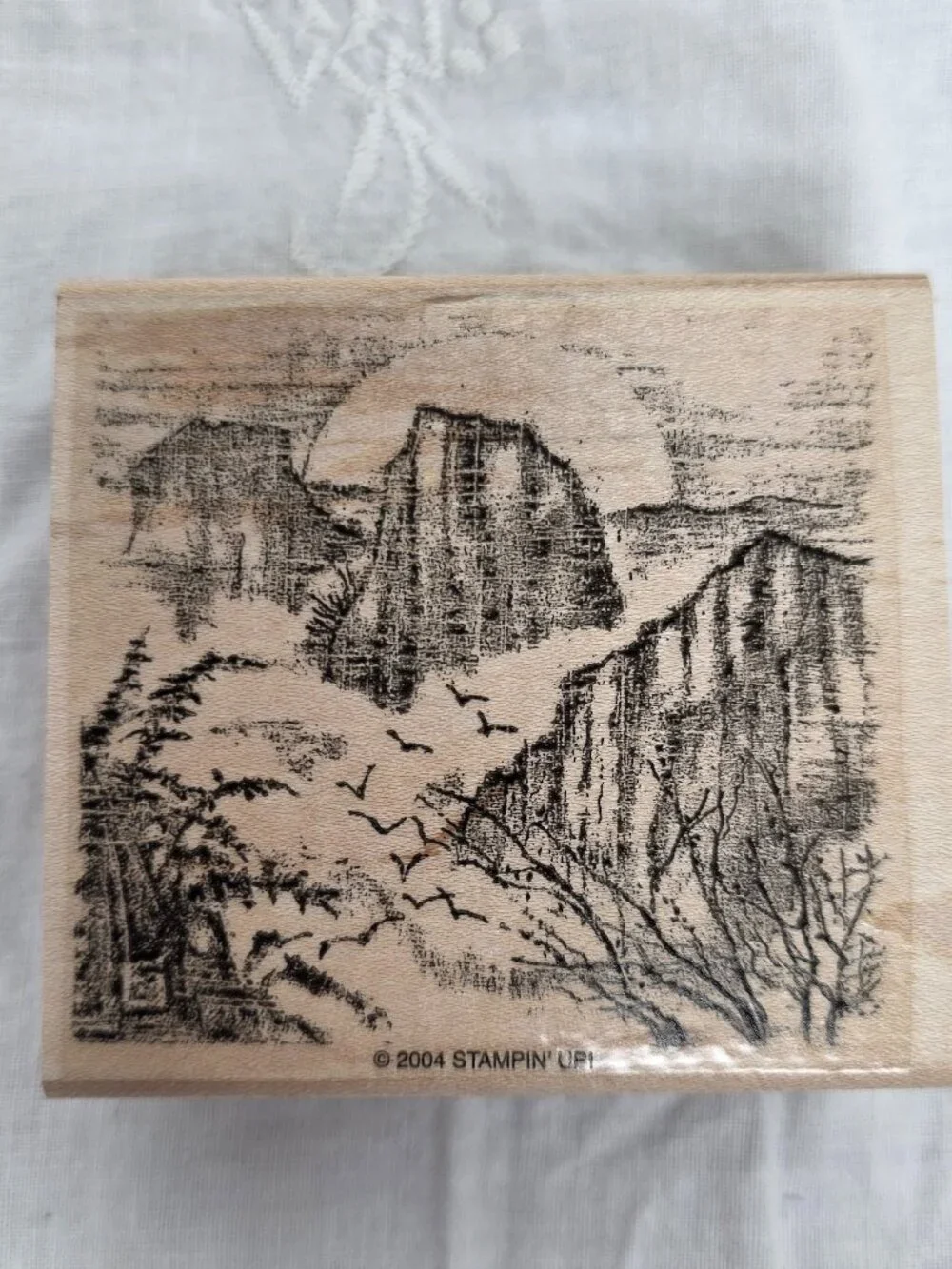Vintage Stampin Up Oriental Brush Strokes Set of 4Wood Block Stamps 2004 CardArt